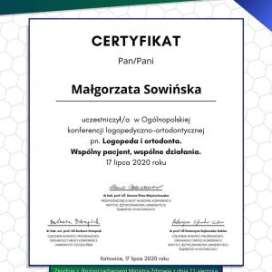 Małgorzata Sowińska - certyfikat- (1)